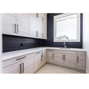 Meubles de bar à eau en bois massif CANA sur mesure, compacts, avec base basse moderne, armoire de rangement et étagère flottante ouverte – Vente en gros - Product Image 5