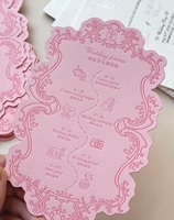 Tarjeta de Invitación de Boda de Papel de Algodón Texturizado con Estampado Floral Rosa y Blanco de Lujo, con Cinta Decorativa y Impresión Personalizada