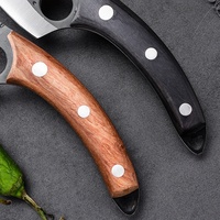 Couteau de cuisine en bois massif forgé à la main de 6 pouces pour le camping, l'abattage et le désossage en métal durable