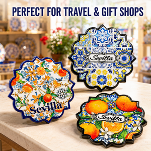 Juego de Posavasos de Cerámica con Relieve 3D, Recuerdo Turístico de <span class=keywords><strong>Sevilla</strong></span>, España, Diseño Personalizado, Aislante para Café y Té, OEM, ODM, Personalizable - Product Image 3