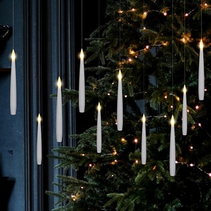 Thiết lập của 10 Led ma thuật nổi cây giáng sinh treo nhựa Điện Flameless taper nến với điều khiển từ xa - Product Image 4