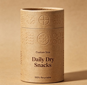 Multi-Size Custom Recyclable Kraft Paper Tube with Embossing for Daily Dry Snack Packaging - Product Image 3