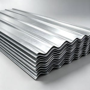 Tôles de toiture en acier galvanisé ondulé profil <span class=keywords><strong>IBR</strong></span>, revêtement zinc-aluminium, argent ou bleu, 11-12 pieds, pour la construction de maisons - Product Image 1