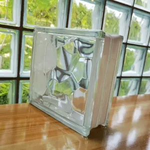 Cloison en brique de verre cristal transparent carré comptoir de bar transparent mur rideau carreaux de verre