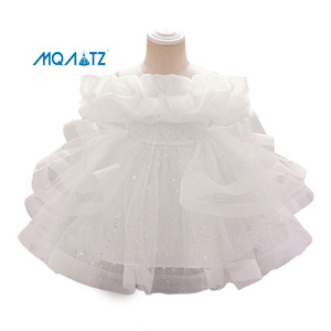 MQATZ Abito Vintage per <span class=keywords><strong>Cerimonia</strong></span> di Dedicazione del Bambino, Vestito Bordeaux con Volant, Elegante Abito Senza Maniche per Cerimonie Speciali AL190XZ - Product Image 6