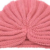 Sombrero de Jersey de nueve Rayas de estilo Europeo Americano para mujer, gorro de punto con puños indios, sombrero de turbante bohemio para Otoño Invierno