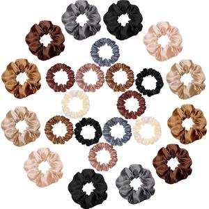Custom Logo Hair Tie Set Pure Color Cloth Head Rope <strong>Scrunchies</strong> Hairband <strong>Scrunchy</strong> Silk Elastic Hair Band - Product Image 2