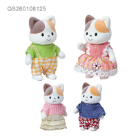 QS Nouveaux Jouets de Jeu de Rôle pour Enfants, Maison de Poupées Cartoon, Ensemble de Poupées Animaux Miniatures Multi-Styles pour Filles de 3 Ans et Plus, Cadeau