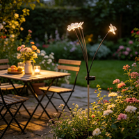 Lampes solaires de jardin personnalisées - Piquet LED 3D Papillon Fleur, Bande flexible ondulée, Étanche IP65, Allumage/Extinction automatique, OEM