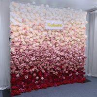 Vente en gros de décoration murale personnalisée souffle de bébé fournitures de mariage décoration rose toile de fond soie artificielle mariage fleur décorative murale