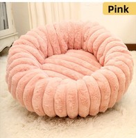 Coussin pour animaux de compagnie en coton 100% écologique, chaud pour l'hiver, motif uni, nid pour chats et chiens, utilisable en toutes saisons, emballage en carton