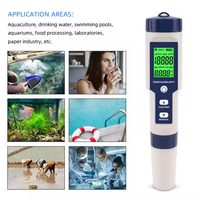 Testeur de qualité de l'eau portable 5 en 1, numérique, TDS/EC/PH/Salinité/Température, pour laboratoire