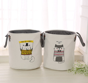 <span class=keywords><strong>Panier</strong></span> de <span class=keywords><strong>rangement</strong></span> pliable en coton, double couche, épais, de haute qualité, rond, pour vêtements sales, jouets d'enfants, de maison - Product Image 2