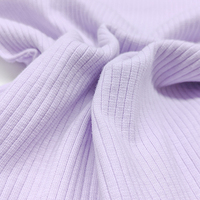Chinesischer Lieferant Weicher Gerippter Dehnbarer Kinderstoff, Einfarbiger 95% Baumwolle 5% Spandex Gestrickter Rippenstoff für Babys