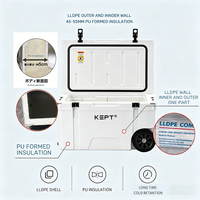 Glacière portable rotomoulée pliable 65QT, style valise, pour la pêche et le camping en extérieur, idéale pour le stockage de glace sèche - Meilleures ventes