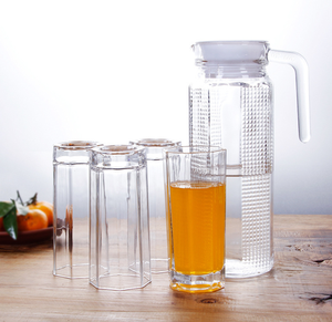 Bình nước thủy tinh và ly đặt với sọc Thủy Tinh Thủy Tinh Jug đặt nước trái cây nước quả bia Mug - Product Image 6