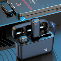 Microphone Lavalier Sans Fil K13 Mini avec Station de Recharge, Deux Microphones pour Enregistrement en Direct avec Affichage de la Puissance