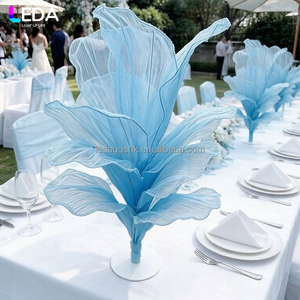 LEDA Event <b>Table</b> Artificial Flower Photography Props Modern Handmade Purple Giant Silk Organza for Wedding <b>Party</b> Decor - Product Image 3