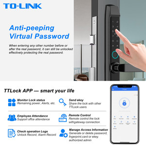Serrure de porte coulissante intelligente en aluminium, étanche IP65, avec code numérique électrique, empreinte digitale, Tuya Wifi, Ttlock, design fin - Product Image 5