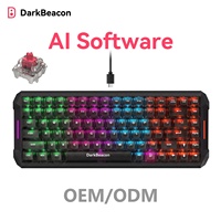 Teclado Mecánico Compacto para Juegos Blade 84 con Diseño ANSI al 75%, Interruptores Lineales Ultra Silenciosos, Retroiluminación RGB, Controlador Inteligente con IA, Resistente a Derrames
