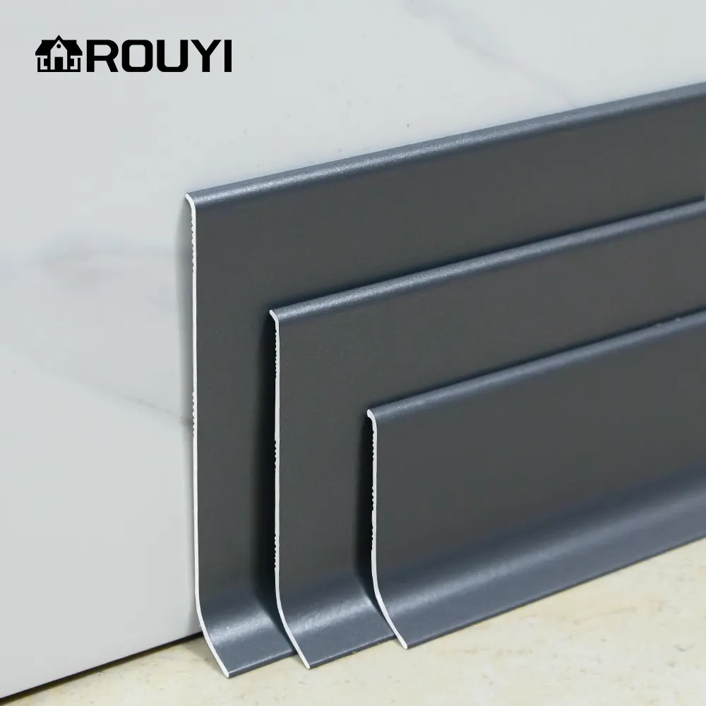 Metall dekorative Aluminium Profil leiste Wand schutz Ecke Flexible Base board Line Metall Aluminium Sockel leiste