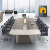 Grande table de bureau rectangulaire moderne combinaison de chaise de table de formation créative Table longue de salle de conférence à arrondi simple pour