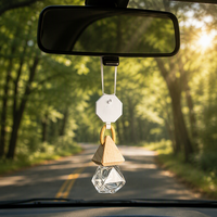 Nouveau design, diffuseur de parfum pour voiture 8 ml, flacon en verre et bois, logo personnalisé, diffuseur de parfum suspendu, désodorisant pour voiture et maison