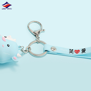 Longzhiyu Nhà Máy Màu Xanh PVC Mềm <span class=keywords><strong>Silicone</strong></span> Keyring Dễ Thương Thỏ Móc Chìa Khóa Kawaii Phim Hoạt Hình Tùy Chỉnh 3D <span class=keywords><strong>Keychain</strong></span> - Product Image 6