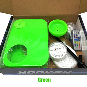 Nouveau LED Ensemble Complet Chicha Cachimba Kit Lumineux Nargile Acrylique Narguilé Portable Carré Livre Shisha avec Tuyau En Cuir - Product Image 4