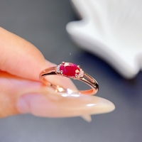Ready Stock Oval Cut Gold 925 Sterling Silver Natural Ruby Luxury Gemstone Ring IGI Certified Wedding Engagement Anniversary