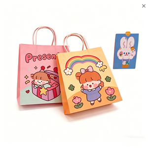 Bolsas de Regalo de Papel Kraft con Dibujos Animados Kawaii Personalizadas, Bolsas de Compras con Asa e Impresión de Logotipo Personalizado - Product Image 2