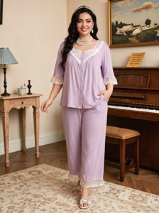 Conjunto de Pijamas para Mulheres Gordinhas, Confortável, Tamanho Grande, Roupas Casuais do Oriente Médio - Product Image 3
