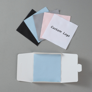 Custom Logo Square Suede Microfiber Cloth Soft Reusable Cleaning Silverware Thick Durable Eyeglasses Parts - Product Image 1