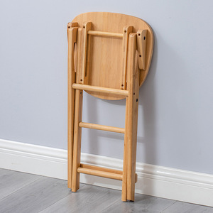 <b>Bamboo</b> Bar <b>Stool</b> Foldable Natural Wood Kitchen Counter Chair Adult Use - Product Image 3