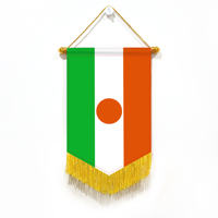 Drapeaux miniatures en gros pour voitures, décorations murales du Niger, petits ornements suspendus en satin imprimé numériquement