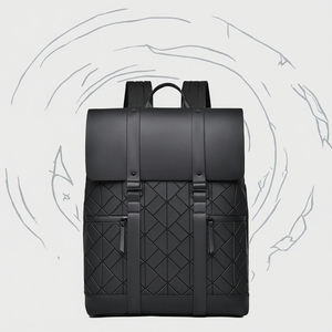 Men's Casual High School <b>Backpack</b> Waterproof Oxford Polyester Lined Zipper Closure Letter for Business Commuting Laptop Carrying - Product Image 2