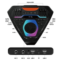 Nouvelle Enceinte de Fête Sans Fil 200W Haute Puissance à Moule Exclusif, Système Sonore Portable sur Chariot avec Lumières RGB