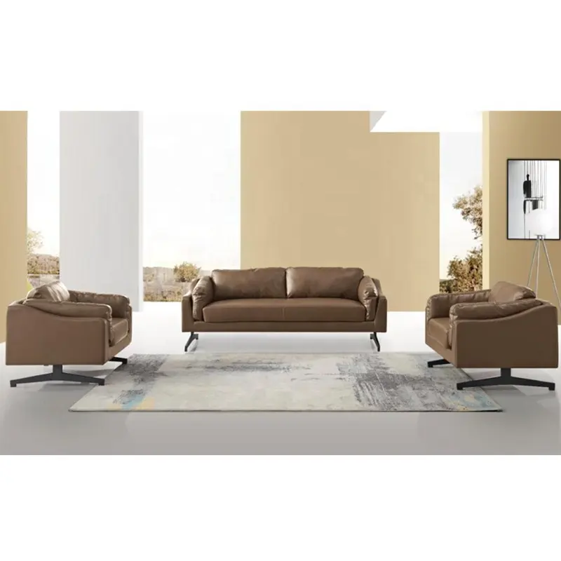 PENGPAI-sofá ejecutivo de oficina, 1 + 1 + 3, muebles de oficina, sala de estar, sofá de cuero PU