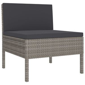 Salon de jardin modulaire en rotin gris, 6 places, mobilier d'extérieur pour jardin, terrasse et patio - Product Image 4