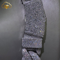 Collier Moissanite Iced Out, passe le test du diamant, style Hip Hop, 20mm, trois rangs, chaîne cubaine en Moissanite VVS