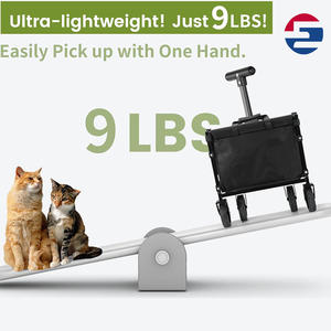 헤비 듀티 스틸 메쉬 접이식 웨건 카트 360도 회전 바퀴 손쉬운 당김 손잡이 쇼핑 정원 해변 시장 캠핑 야외용 - Product Image 4