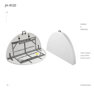 Tables en plastique de 8 pieds, tables rondes pliantes de <span class=keywords><strong>6</strong></span> pieds pour 10 <span class=keywords><strong>personnes</strong></span> - Product Image 3