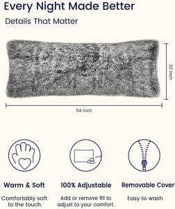 כרית גוף ארוכה לשינה מפרוות ארנבת רכה עם קצף זיכרון לטיפול בצוואר למבוגרים - Product Image 6