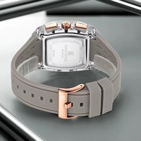 NAVIFORCE 7105 NF7105 jam tangan pria, tali silikon kuarsa asli Jam Olahraga mewah jam tangan kronograf untuk pria Montre Relojes