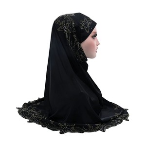 Pañuelo para la Cabeza con Pedrería Brillante para Mujer, Pañuelo Instantáneo, Hiyab Instantáneo Árabe Islámico de Bambú, Jersey de Bambú - Product Image 5