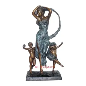 时尚现代设计性感女士儿童青铜雕塑高品质人物金属雕像