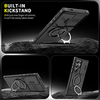 Funda Protectora Resistente a Impactos para Teléfono con Lente de Cámara Deslizante para Samsung S26 Ultra S25 S24 S23 A07 A06 A16 A36 A55 con Anillo de Soporte