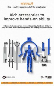 <span class=keywords><strong>Action</strong></span> <span class=keywords><strong>Figure</strong></span> Lucky 13 in Kit Non Assemblato, Giocattolo DIY Multi-Articolato e Movibile con Accessori, Decorazione <span class=keywords><strong>da</strong></span> Scrivania - Product Image 4