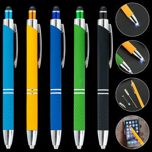 Stylo à bille en métal de bonne qualité avec écran tactile capacitif, lumière LED multifonction, logo - Product Image 1