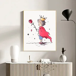 Peinture acrylique par numéro paysage <span class=keywords><strong>de</strong></span> jardin <span class=keywords><strong>dessin</strong></span> sur toile bricolage le petit prince et la <span class=keywords><strong>rose</strong></span> images par numéros pour kits adultes - Product Image 1